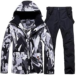 YEEFINE Men's Ski Suit Waterproof Snow Suits Two