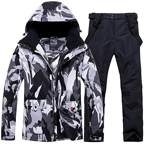 YEEFINE Men's Ski Suit Waterproof Snow Suits Two