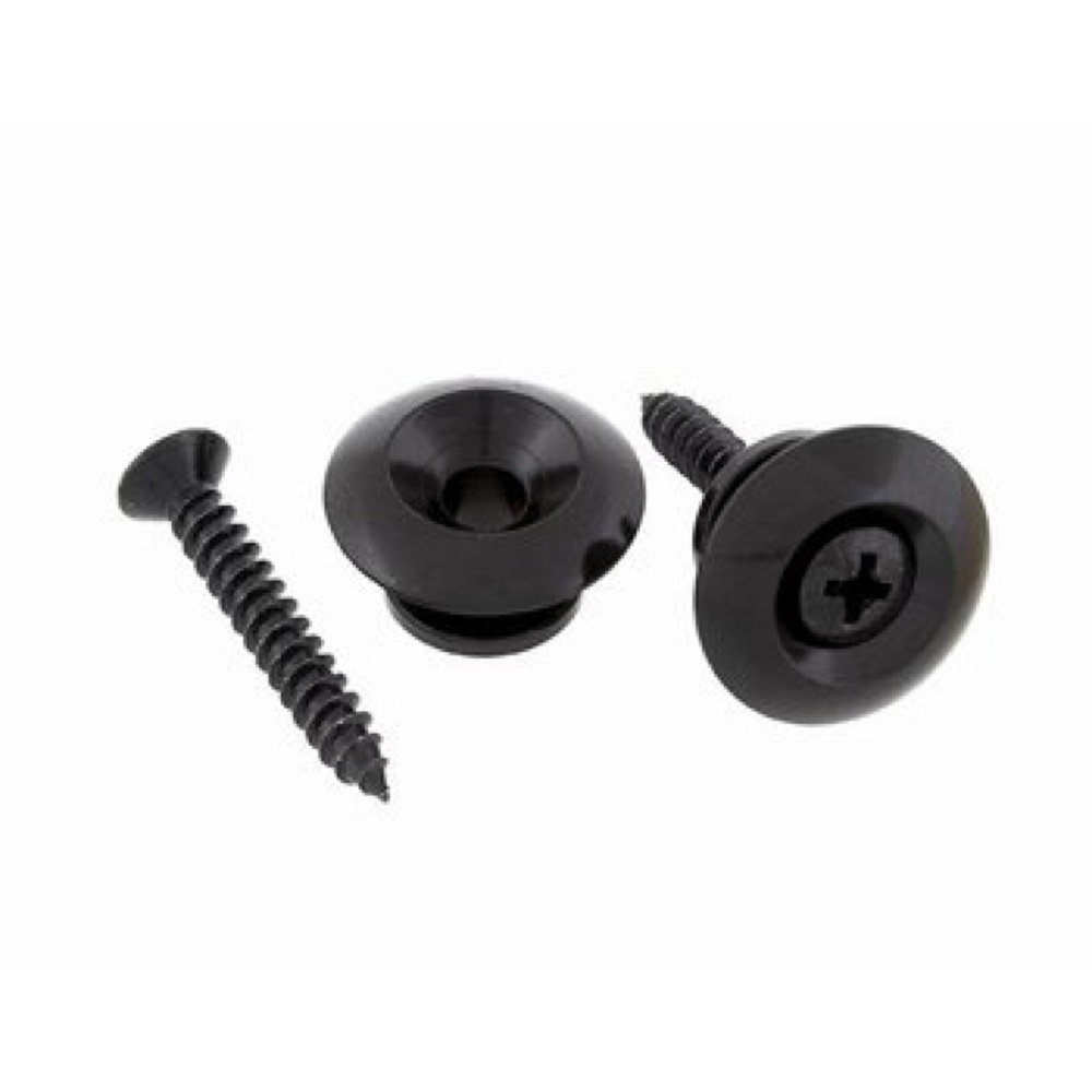 Allparts AP 0684-003"Strap Buttons, Pack of 2, XL" and Small Parts for Electric Guitar, Black