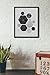 Modern Art Print (Unframed), Geometric Art, Abstract Art Poster, Mid-century Art, Cafe, Industrial, Loft, Beehive Wall Art, Hexagon Art, Black and White, 8x10