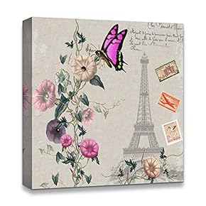 Canvas Wall Art Famous Building Birds/Flowers Pop-up Painting Artwork for Home Prints Framed - 12x12 inches