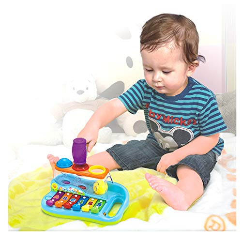 Zoostliss Baby Pound & Tap Bench Xylophone Musical Toy with Color Sorting Balls and Hammer Pounding Toy for Toddlers
