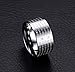 10mm Wide Stainless Steel Chinese Heart Sutra Engraved Buddhist Ring Buddhism Bands Amulet Jewelry for Men,Size 10