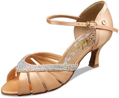 Aplus Ladies Women Ballroom Dance Shoes A6801 Nude With 2.5" Heel (10)