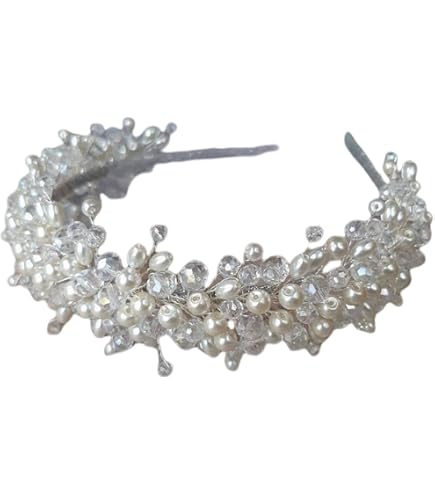 Amazon.com : MapleLeaf 1 Pcs Faux Pearl Bride Beadband  display picture 2