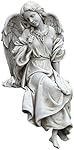Joseph Studio 64554 Tall Sitting Angel Looking Down Statue, 12-Inch