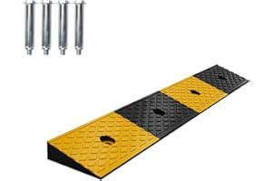 foriy 2 Inches Rubber Curb Ramp Heavy Duty Driveway Ramp 10 Ton Rubber Threshold Ramp Car Ramp Sidewalk for Motorcycles Cars 