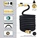Podura Expandable Garden Hose with Solid Brass Connector 9-pattern Nozzle for Watering Plants,Showering Pets,Cleaning Patio (Black-50Ft)
