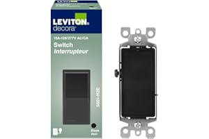 Decora Rocker Single-Pole 15 Amp Switch, Black
