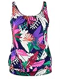 Firpearl Women's Swimwear Blouson Tankini Set Modest Tank Bathing Suits