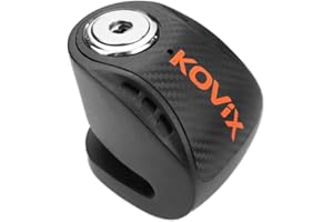 KOVIX Overlord Series Alarm Disc Lock - Motorcycle Security with Easy Push Down Locking Technology - Security Level 7 - Lock 