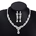 LILIE&WHITE Clear Crystal and Cubic Zircon Necklace and Earrings Jewelry Set for Wedding, Prom, Bridesmaids or Mother of Bride