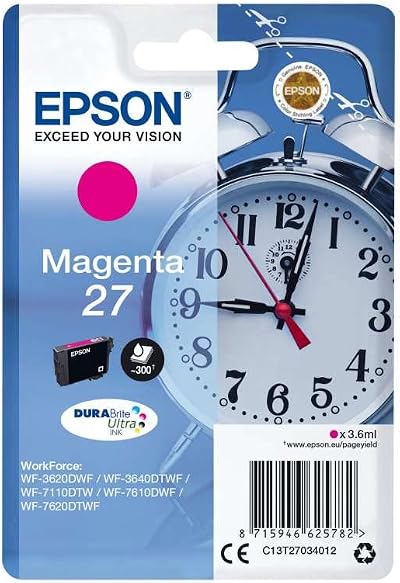 Epson 27 Magenta High Capacity Ink Cartridge DuraBrite Ultra 300 Page Yield