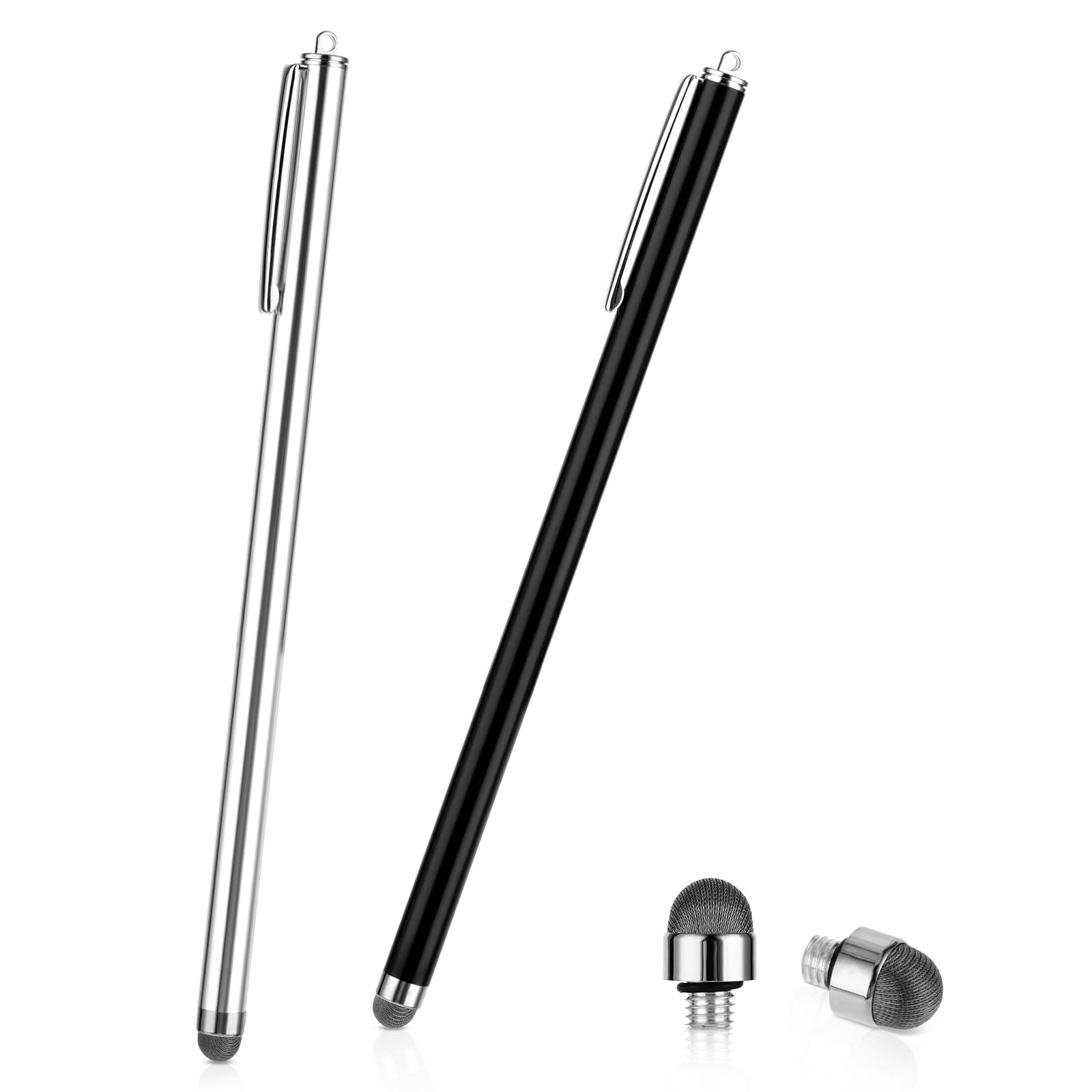 Giantree 2 Pcs Stylus Pens for Touch Screens with 2 Replacement Tips, High Sensitivity Tablet Pen Universal Capacitive Stylus Pen for Mobile Phone Tablets