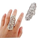 TOOPOOT(TM) Charm Rhinestone Full Finger Knuckle Hollow Out Ring