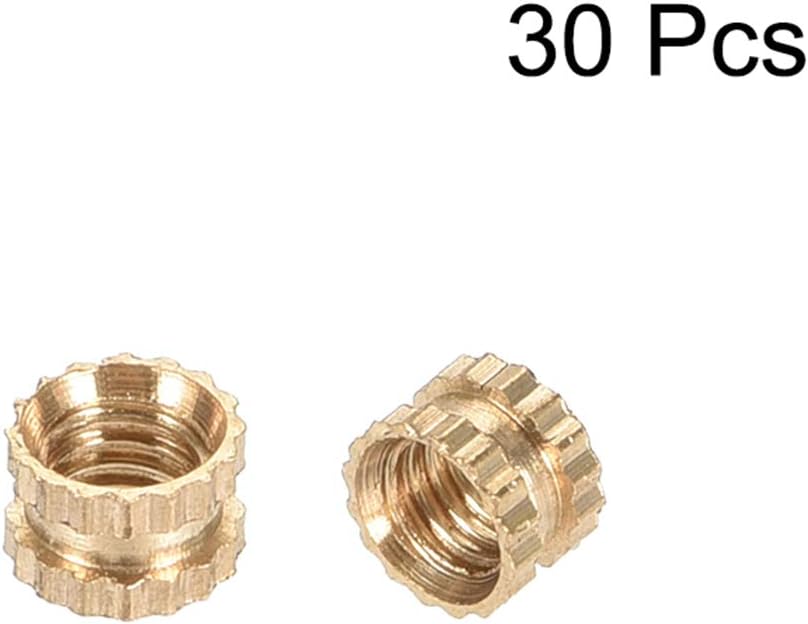 uxcell Knurled Insert Nuts, M3 x 3mm(L) x 4mm(OD) Female Thread Brass Embedment Assortment Kit, 30 Pcs, M3 x 3mm(L) x 4mm(OD),30 Pcs - Image 4