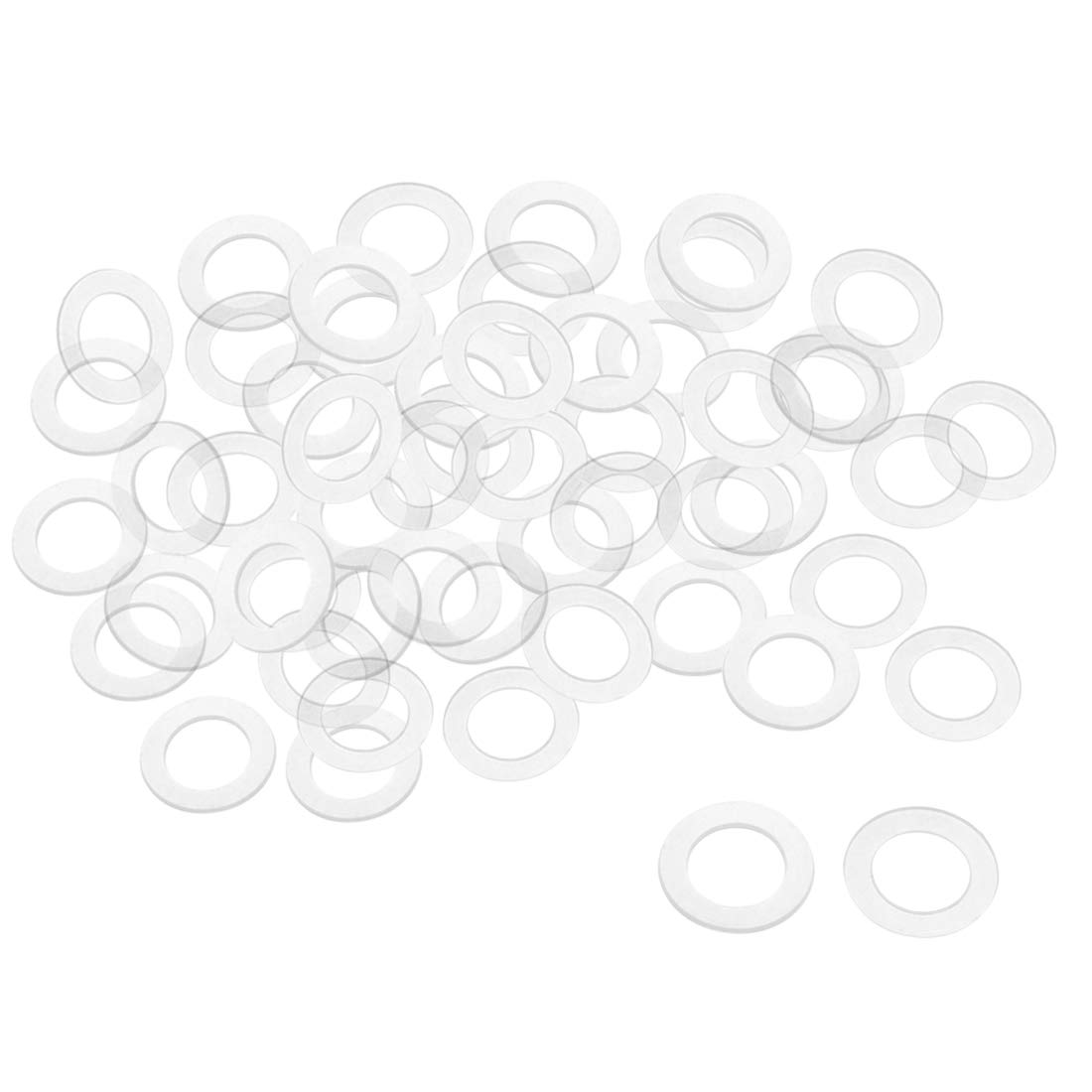 sourcing map Nylon Flat Washers M12 20mm OD 12mm ID 1mm Thickness Sealing Gasket for Faucet Pipe Water Hose, Clear, Pack of 200