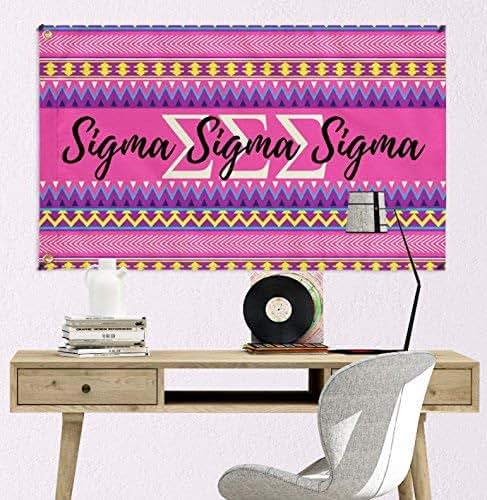 Amazon Com Sigma Sigma Sigma Sorority 3 By 5 Foot Flag Pink And