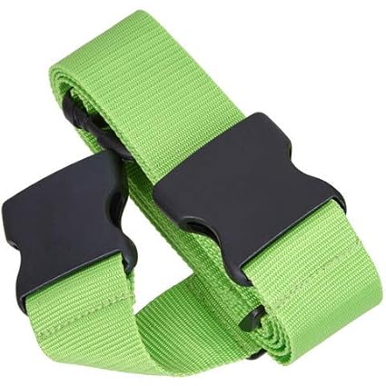 TRAVELTO Gepäckgurt zum Verschließen von Gepäck, Maße 5x200 cm (2 Stück), Neongrün, Koffer-Gurt, Gepäck-Gurt