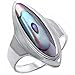 Sterling Silver Simulated Abalone Shell Ring Sizes 7