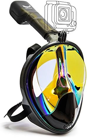 Snorkel Mask by TLStyle|Professional Mask for Vocation|EasyBreath Full Face Mask With a 180 view|Diving mask for Gopro Camera for kids and Adults|The best Snorkeling mask with Anti-reflective Coating