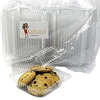 Katgely Extra Clear Square Cookie Container, Cake Slice Container, Pack of 160 (Pack of 160)