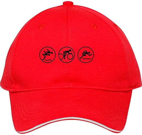 Male/female Cotton Baseball Cap Outdoor Casual Snapback Caps Hatstriathlon Icons Classic Red Marshallhouston