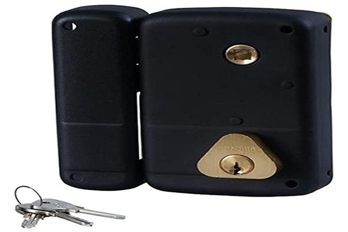 Bricard 1855 Vertical Wall Lock FOUILLOT 2 Entries Cylinder 5 Pins Black Left