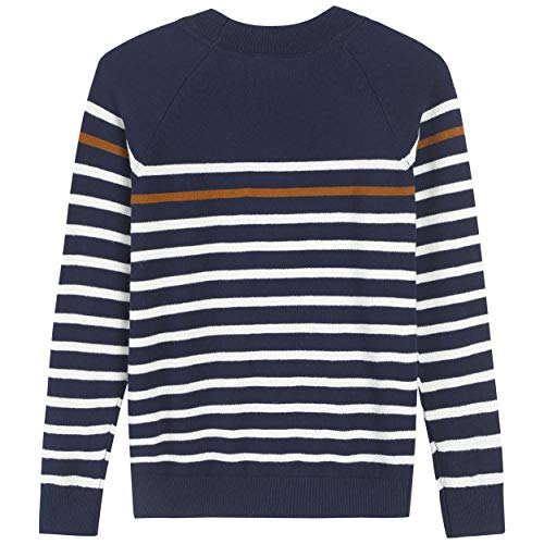 Adory Sweety Tops Sweater for Kids Baby Boy Toddler Soft &Cute Crew Neck Stripe Long Sleeve Pullover (Blue, 6Y)