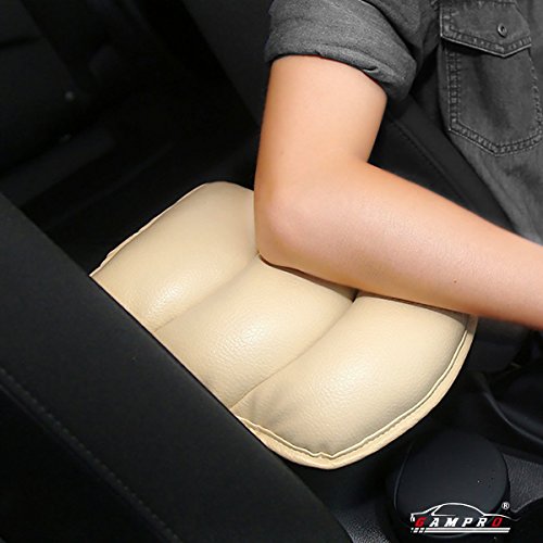 GAMPRO Luxury PU Soft Leather Car Center Console Cushion(11x 8.6 inches) Vehicle Seat Cushions Armrest Pillow Pad for Car Motor Auto Vehicle, Raises Your Center Console.(Beige) - Thumbnail 4