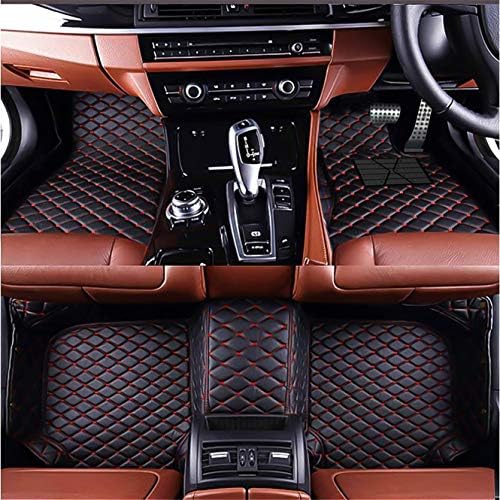 cczuo Car Floor Mats Fit for Lexus RX Series 2007-2015 Custom Fit Carpets Floor Liner All Weather Non-slip Waterproof Custom Made Artificial Leather black with red