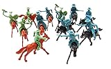 12 Pieces Horses with Western Cowboys Indian Riders