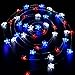 Impress Life Independence Day Decor, USA American Stars Flag Lighting for 4th of July, 10ft 40 LEDs Red White Blue String Lights Battery with Remote Patriotic Decoration Memorial Day Presidents Day primary