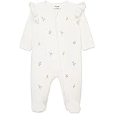 Little Me Clothes for Baby Girls' 100% Cotton Scratch-Free Tag Footie Sleeper, Preemie to 9 Months
