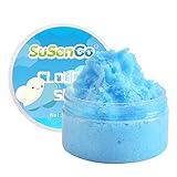 SuSenGo Cloud Slime, Blue Cotton Candy Slime with Star Sequins, Snow Cloud Slime Scented Stress Toy for Kids and Adults, 200ml