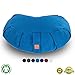 Seat Of Your Soul Aqua Teal Meditation Cushion – 10 Colors Crescent Yoga Pillow; Organic Cotton Zafu Cover & Zipper Liner to Adjust USA Buckwheat Hulls; Floor Pouf for Sitting Kids, Men or Women