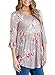 AlvaQ Womens Ladies Sexy Club Party Plus Size Loose 3/4 Sleeve Floral Print Blouses Tops Shirts Grey Medium