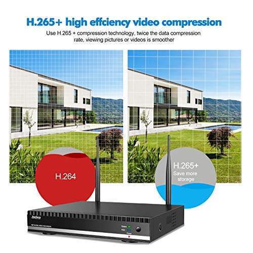 Home Security Camera System Wireless Surveillance NVR Kit with 8CH NVR 4Pcs 1080P 1-Way Audio Night Vision Remote View… - Image 2
