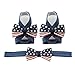 Miugle Baby Headbands,Baby Barefoot Sandals,4th of July Headbands,Baby Girl Hair Bows