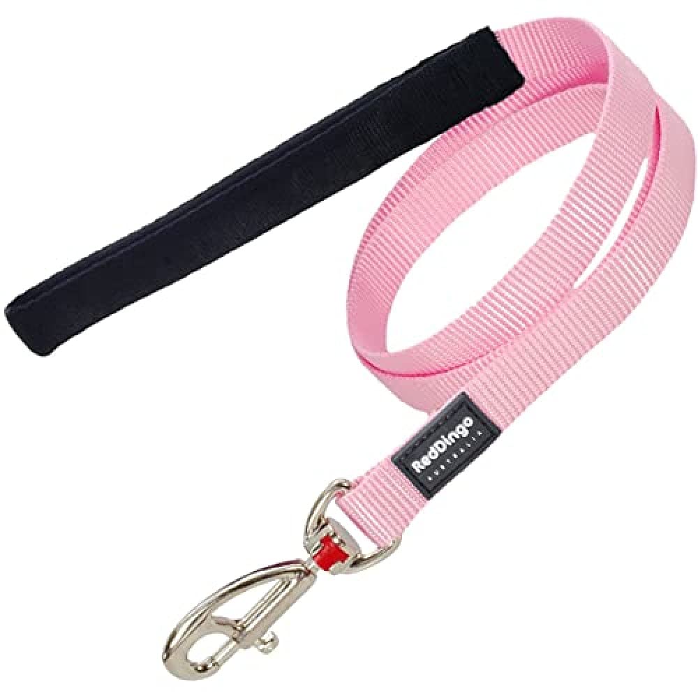 Red Dingo Dog Lead 1.2m Plain, Classic Pink, Size Medium (20mm x 1.2m)