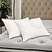 Precoco White Pillow Cases Standard Size-100% Cotton Pillowcase Covers with Zipper Hidden, Breathable & Ultra Soft/Pillow Covers for Easy Care, Set of 2