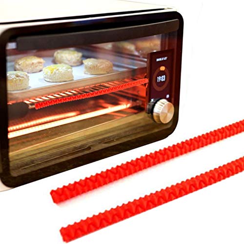 Oven Accessories,Oven Rack Guards 2PCS Food Grade Heat Resistant Anti-scalding Silicone Oven Rack Guards Shields Protectors for Home Dining Restaurant Red - Thumbnail 2