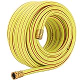 Homes Garden 50 ft. Garden Hose 3/4 inch Yellow Water Hose Commercial Brass Coupling Fittings for Household, Industrial 5 Years Warranty #G-H163A11-USA