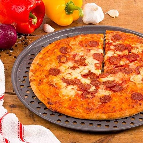 Prochef Non-Stick Large 35cm/14inch Carbon Steel Pizza Tray - Fridge, Freezer & Dishwasher Safe with Prochef Lifetime Guarantee - Silver - Image 4