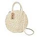 Women Straw Summer Beach Bag Handwoven Round Rattan Bag Cross Body Bag Shoulder Messenger Satchel