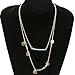 Fancymix Multilayer Chain Exquisite Sequins Necklace Turquoise Beads Boho with Feather Pendant