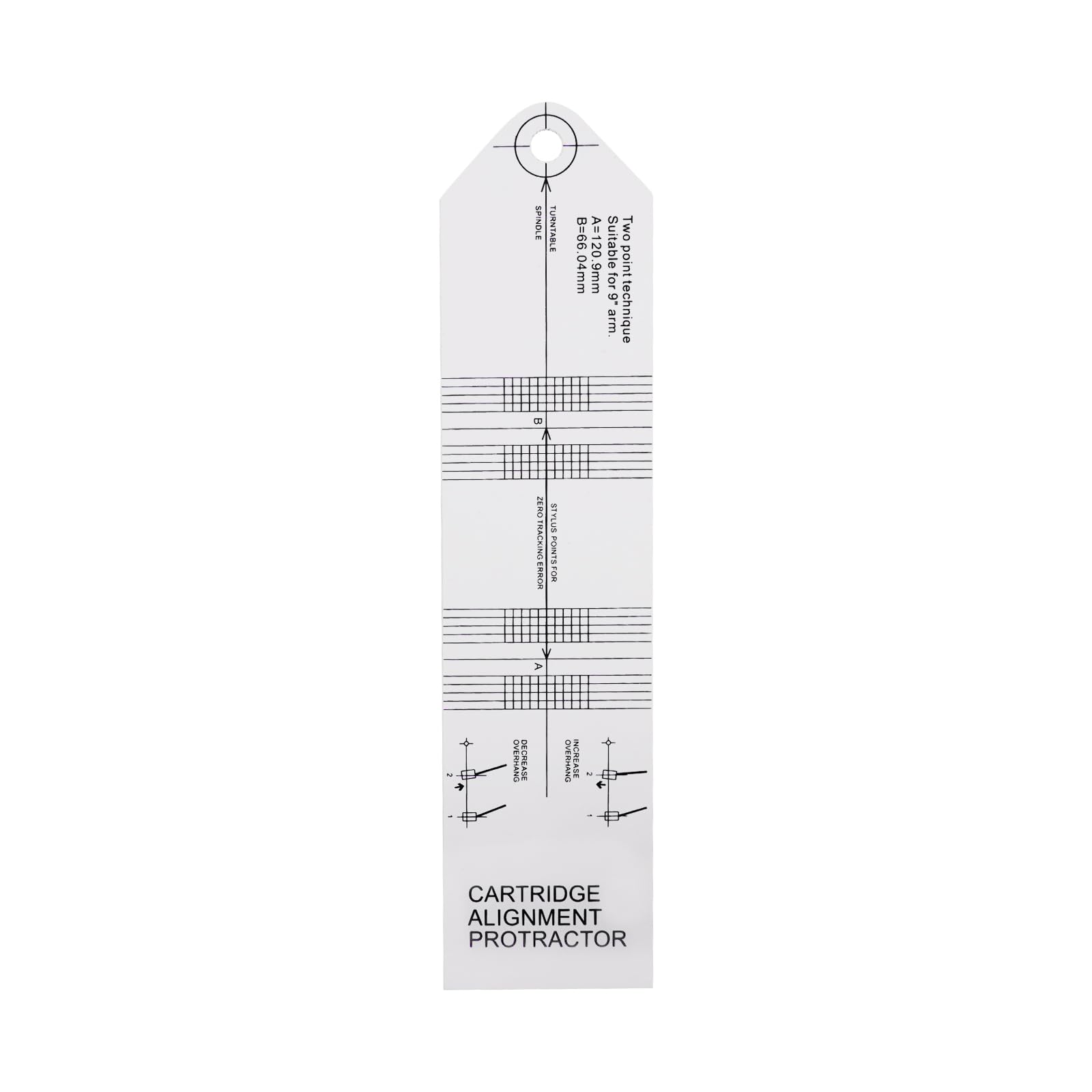 Cartridge Alignment Protractor Tool Acrylic LP Phono Cartridge Stylus Alignment Protractor Adjustment Tool Calibration Distance Gauge Protractor for Vinyl Record Precision Calibration (Style-B)