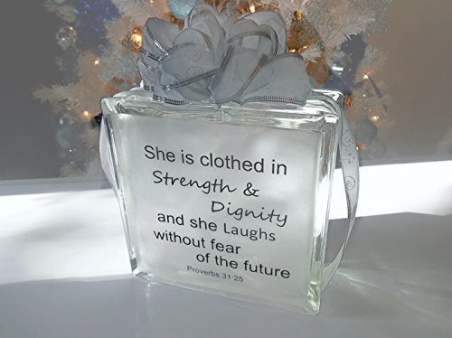 Amazon Com Proverbs Woman Frosted Glass Block Night Light Bible