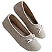 Barerun Women Elegant Cashmere Knitted Memory Foam Indoor Ballerina House Slippers/Shoes