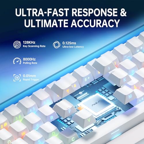 Aula Hero 68 HE 60% Gaming Keyboard Wired, Hall Effect Magnetic Switch Creamy Keyboard with Magnetic Switch,Adjustable Actuation, Fast Trigger Mode, 8K Hz Polling Rate 0.01mm RT Accuracy